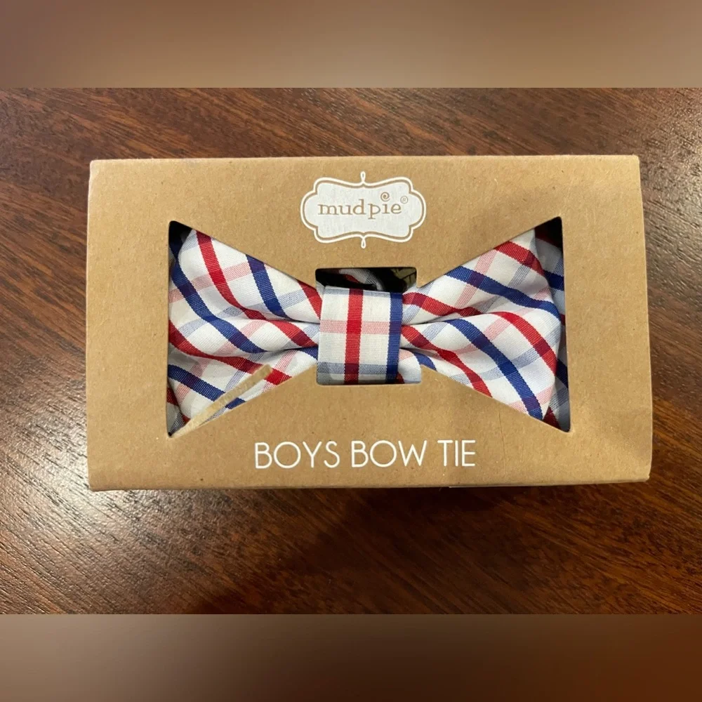 Mud Pie Boys Bow Tie Red White Blue, NWT